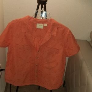 Anthropologie Maeve Embroidered Shirt